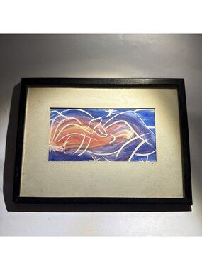 Original Art Acrylic Painting Dance Swimming in the stars Abstract Rough 10x7”